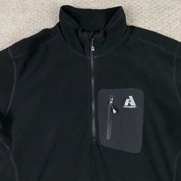 Eddie Bauer First Ascent Whittaker 1/4 Zip Fleece Pullover Jacket Men's XL Black - Picture 2 of 7